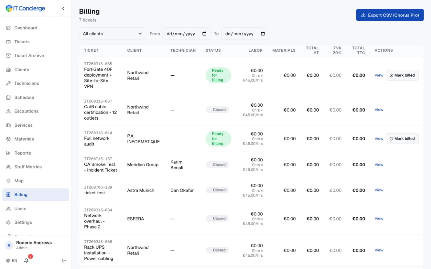 IT Concierge, a screen from the product