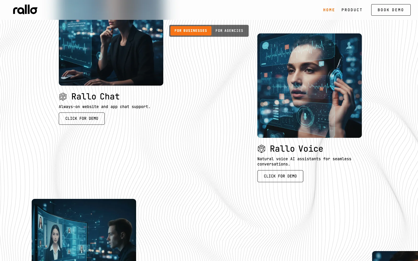 Rallo.ai, a screen from the product