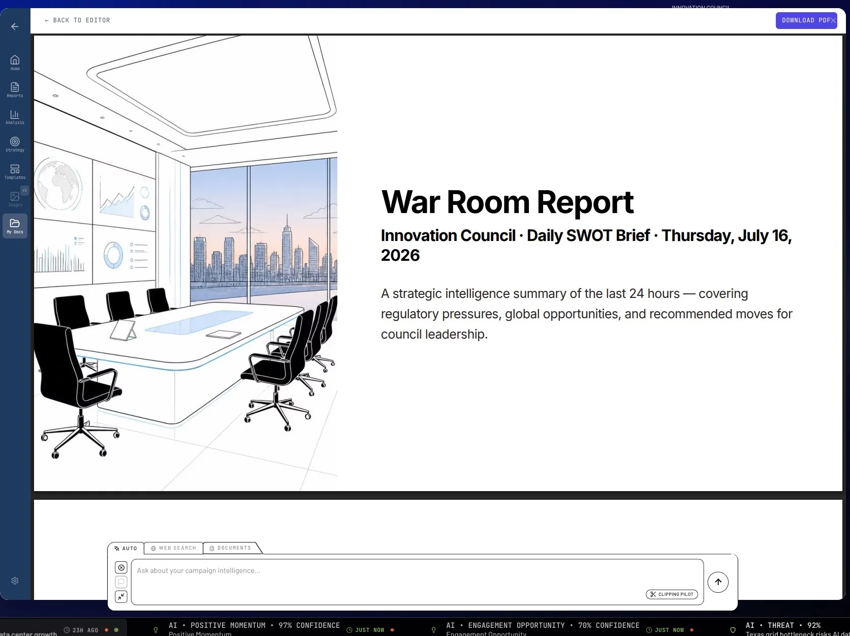 War Room, a campaign board
