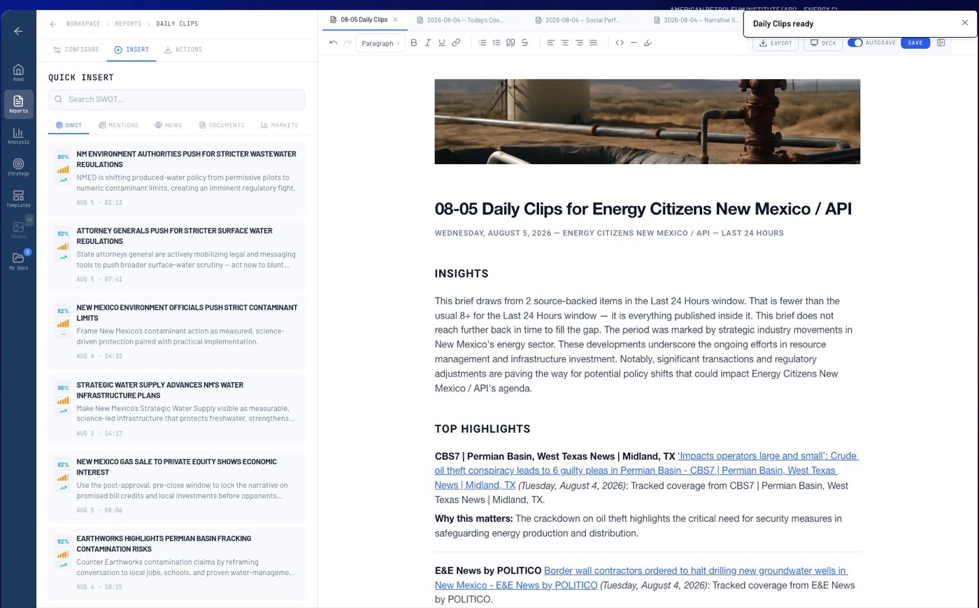War Room, daily clips